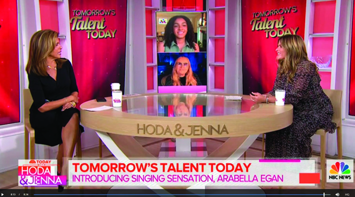 Arabella Egan performing on the Today show on NBC.