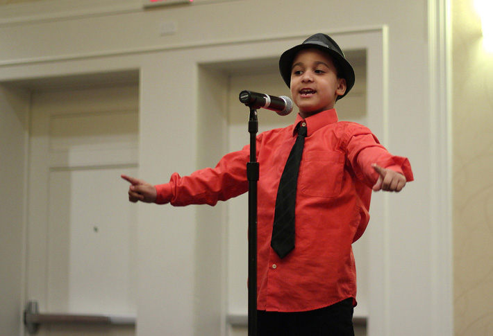 Student performing at vocal competition